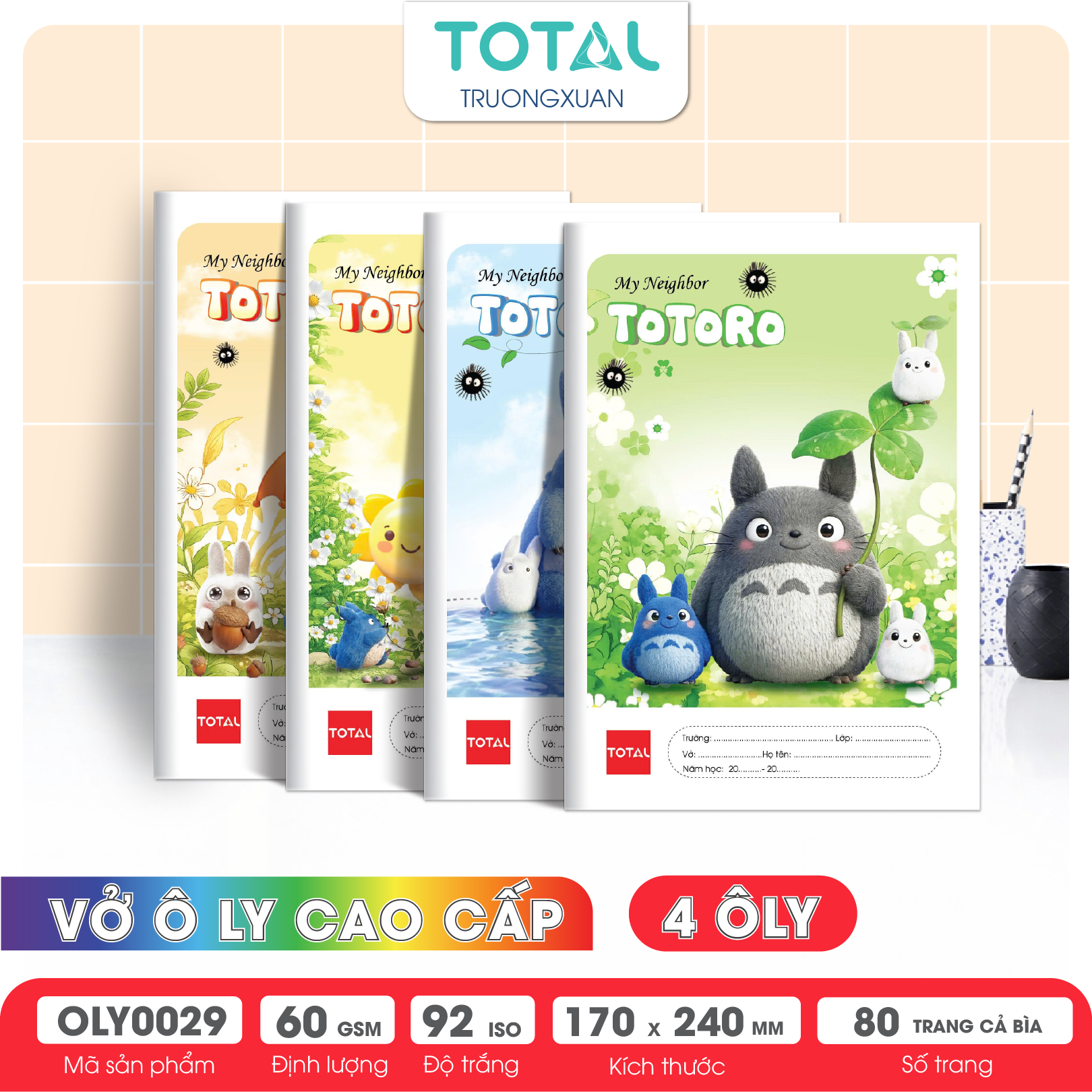 Vở oly Total Totoro 80 trang 4 ôly