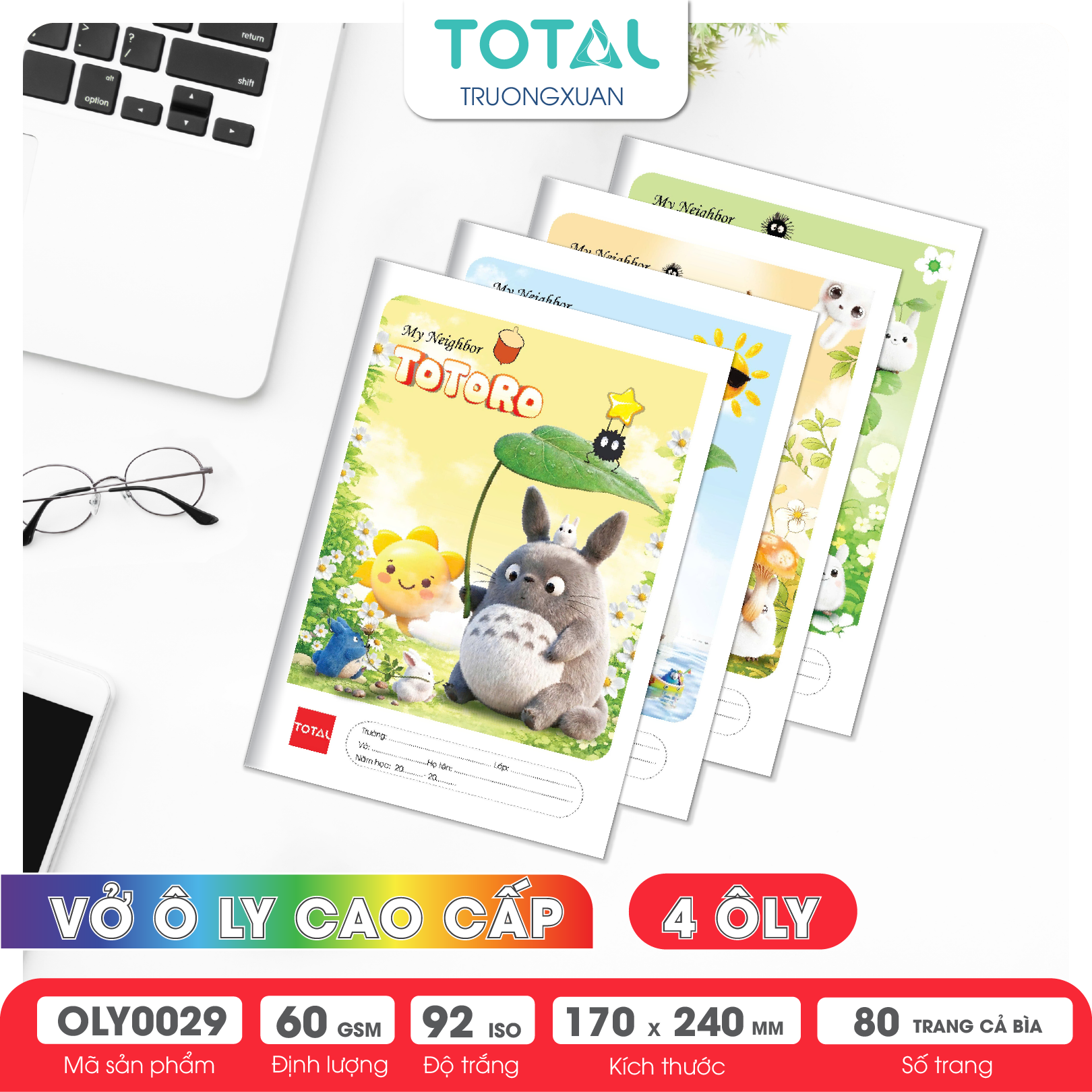 Vở oly Total Totoro 80 trang 4 ôly