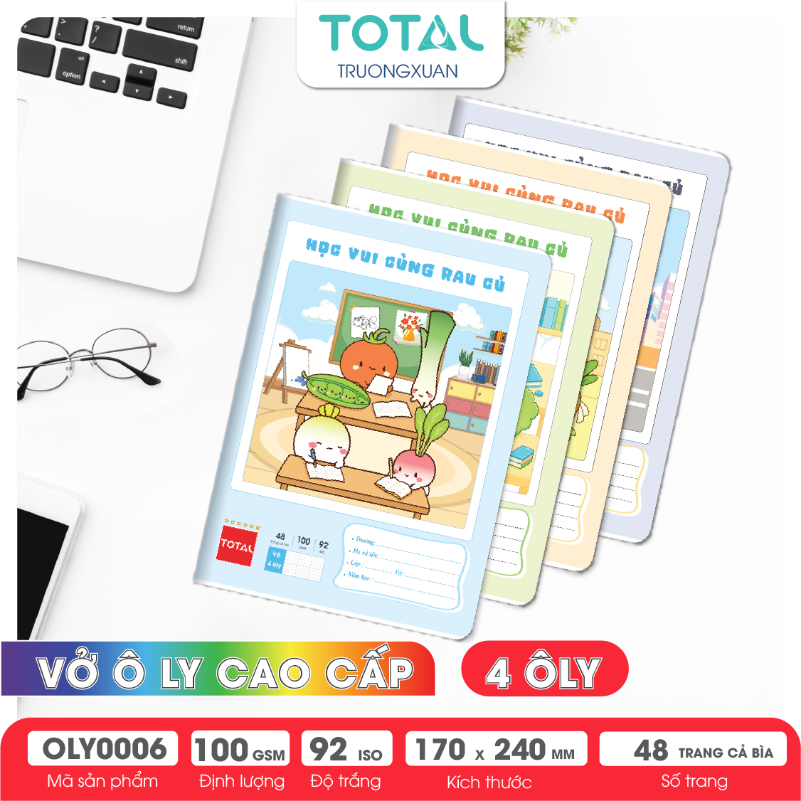 Vở oly Total Classmaté 48 trang 4 ôly