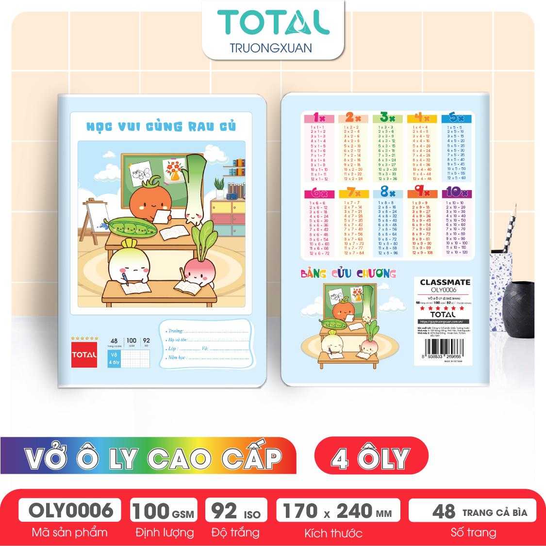Vở oly Total Classmaté 48 trang 4 ôly