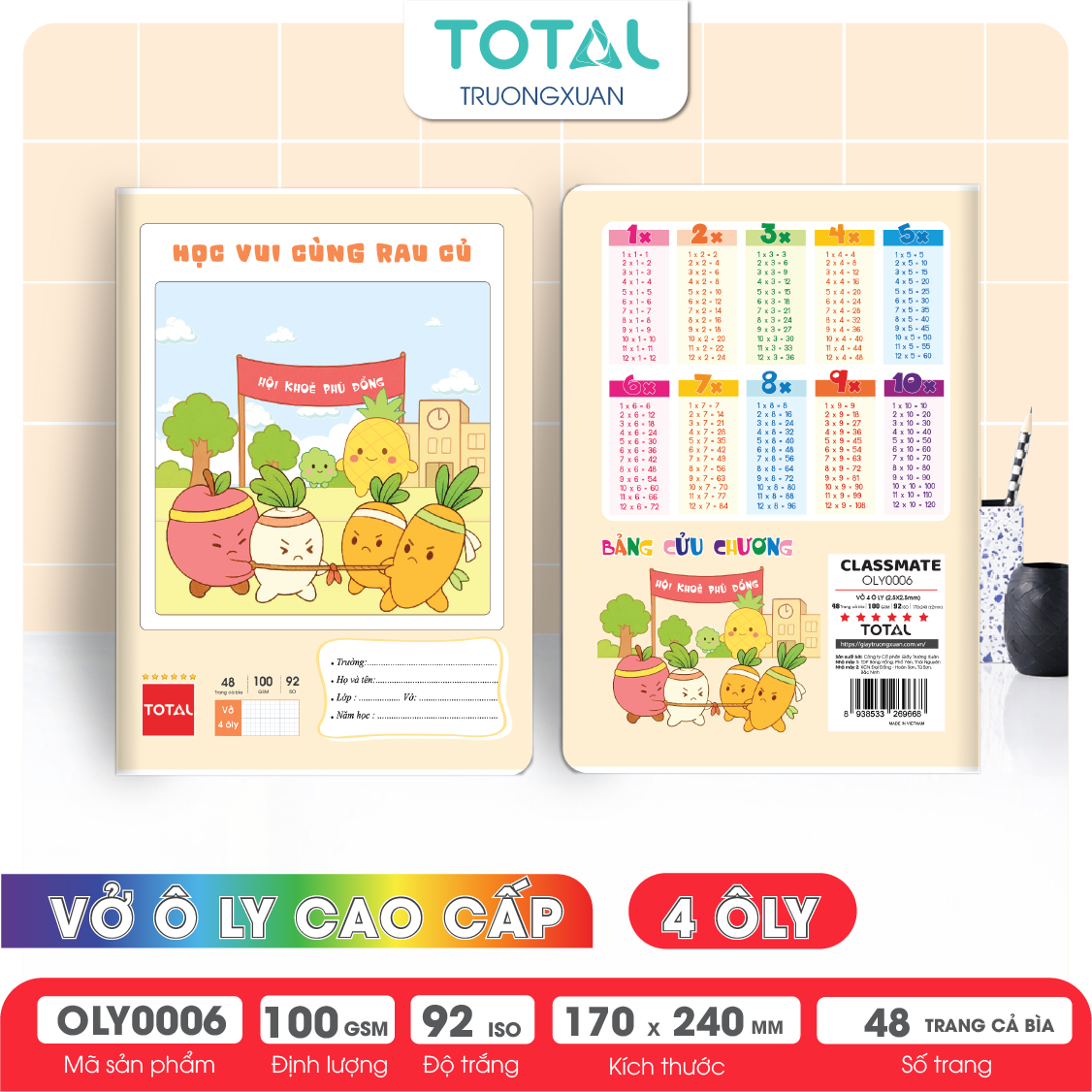 Vở oly Total Classmaté 48 trang 4 ôly