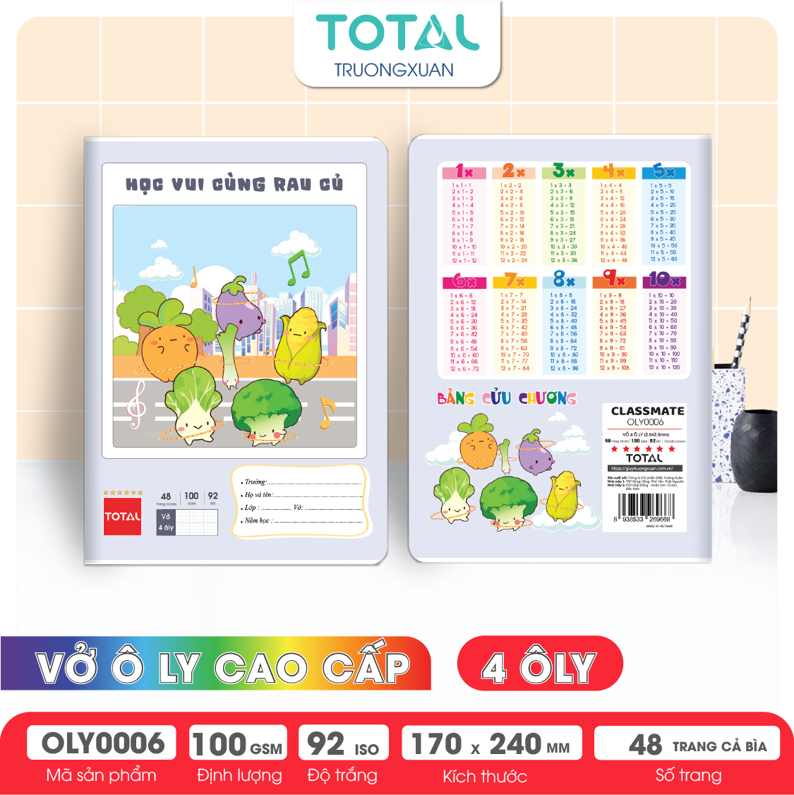 Vở oly Total Classmaté 48 trang 4 ôly