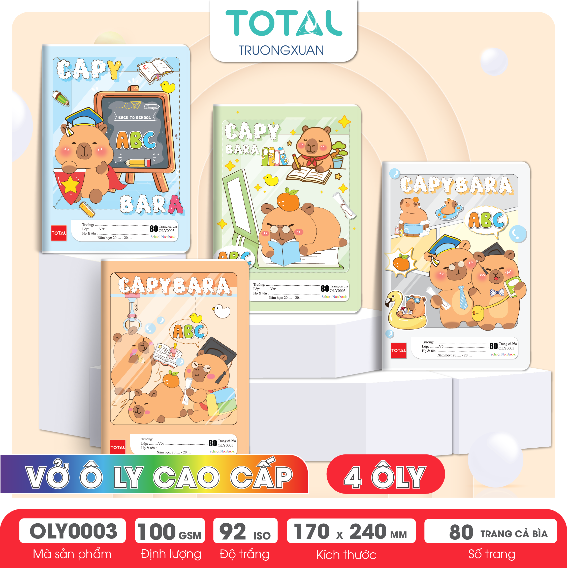 Vở oly Total Capybara 80 trang 4 ôly