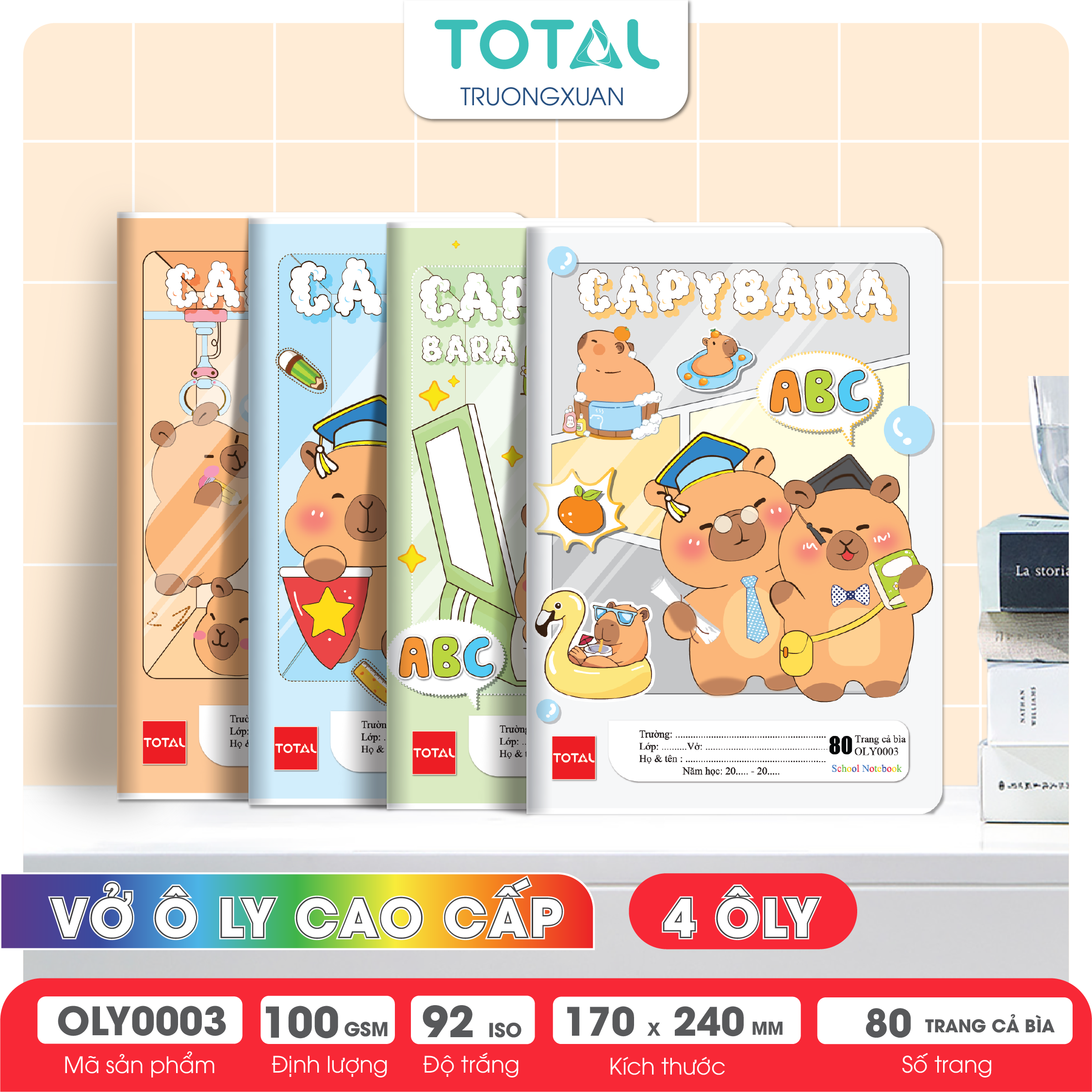 Vở oly Total Capybara 80 trang 4 ôly