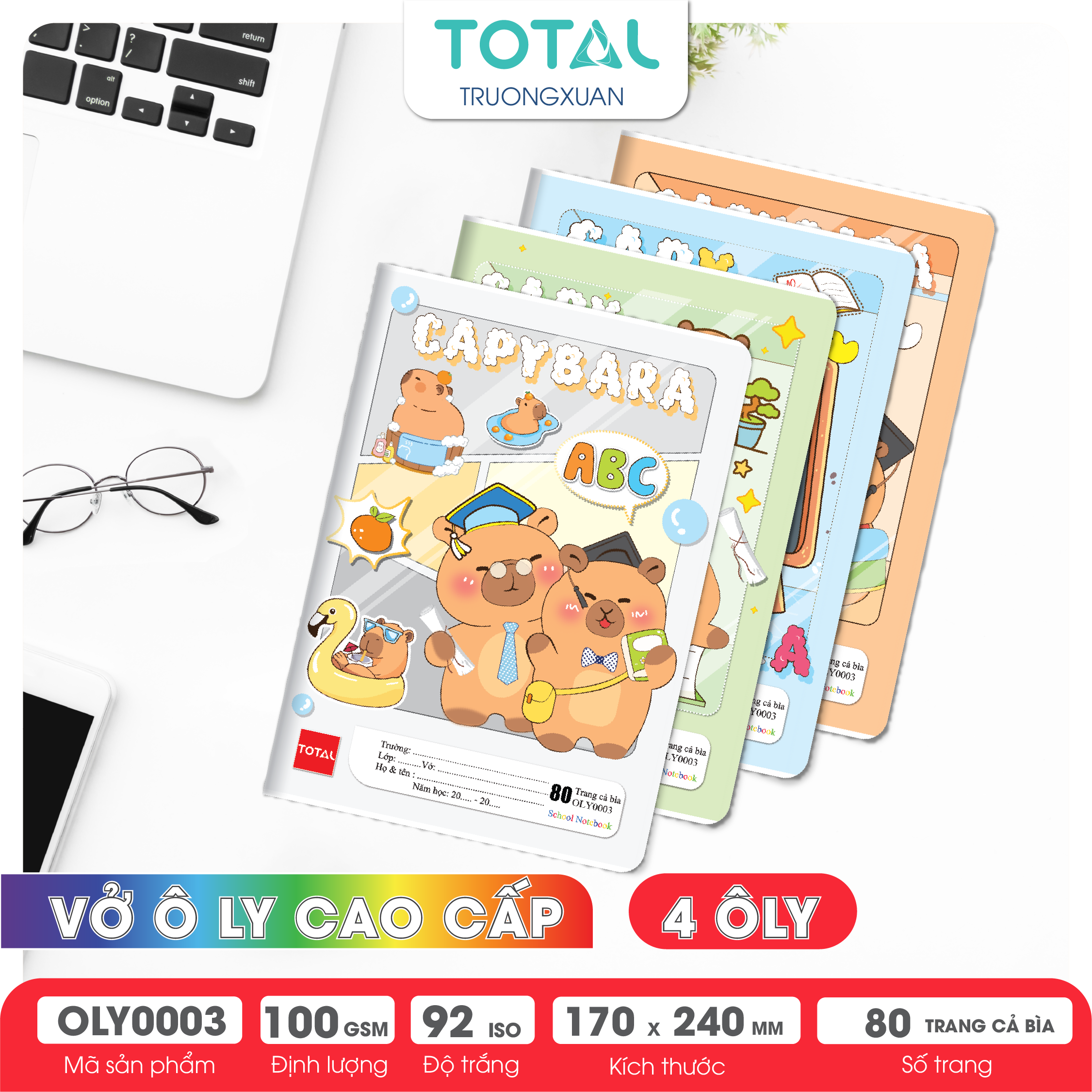 Vở oly Total Capybara 80 trang 4 ôly