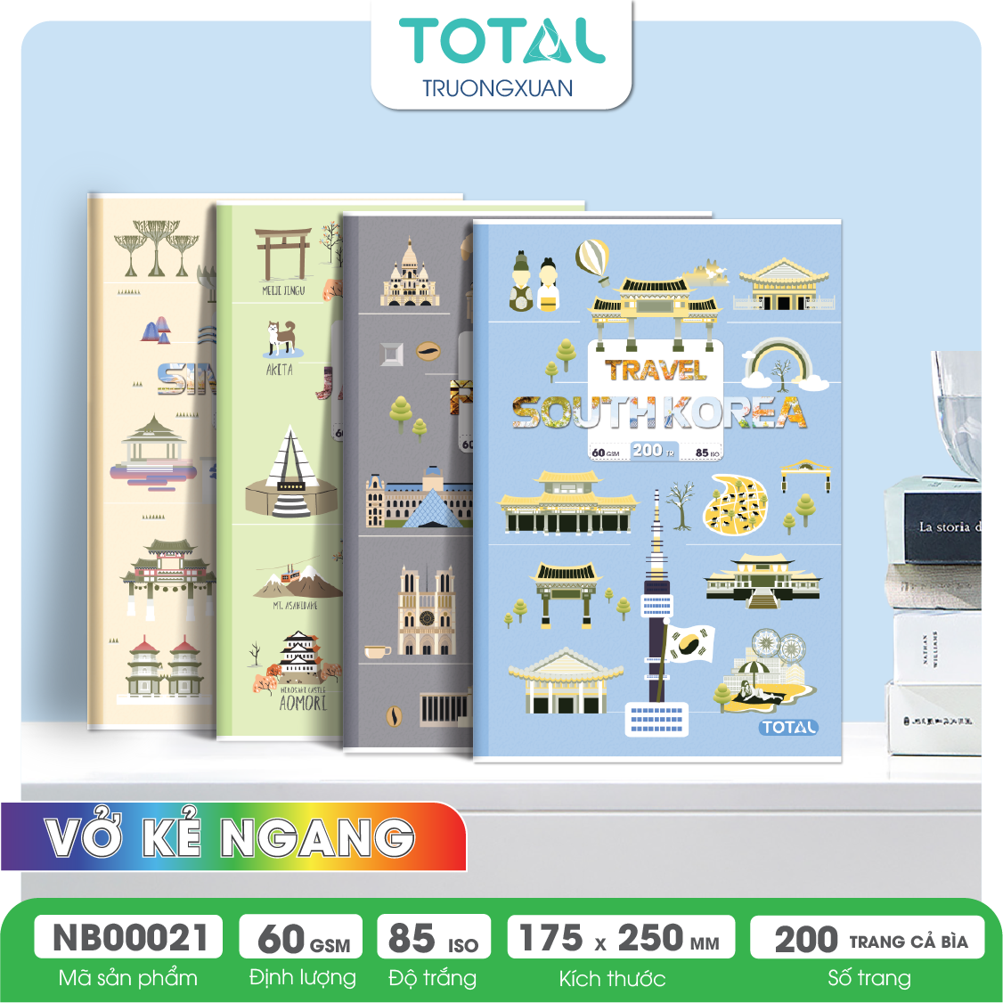 Vở kẻ ngang Total Travel 200 trang