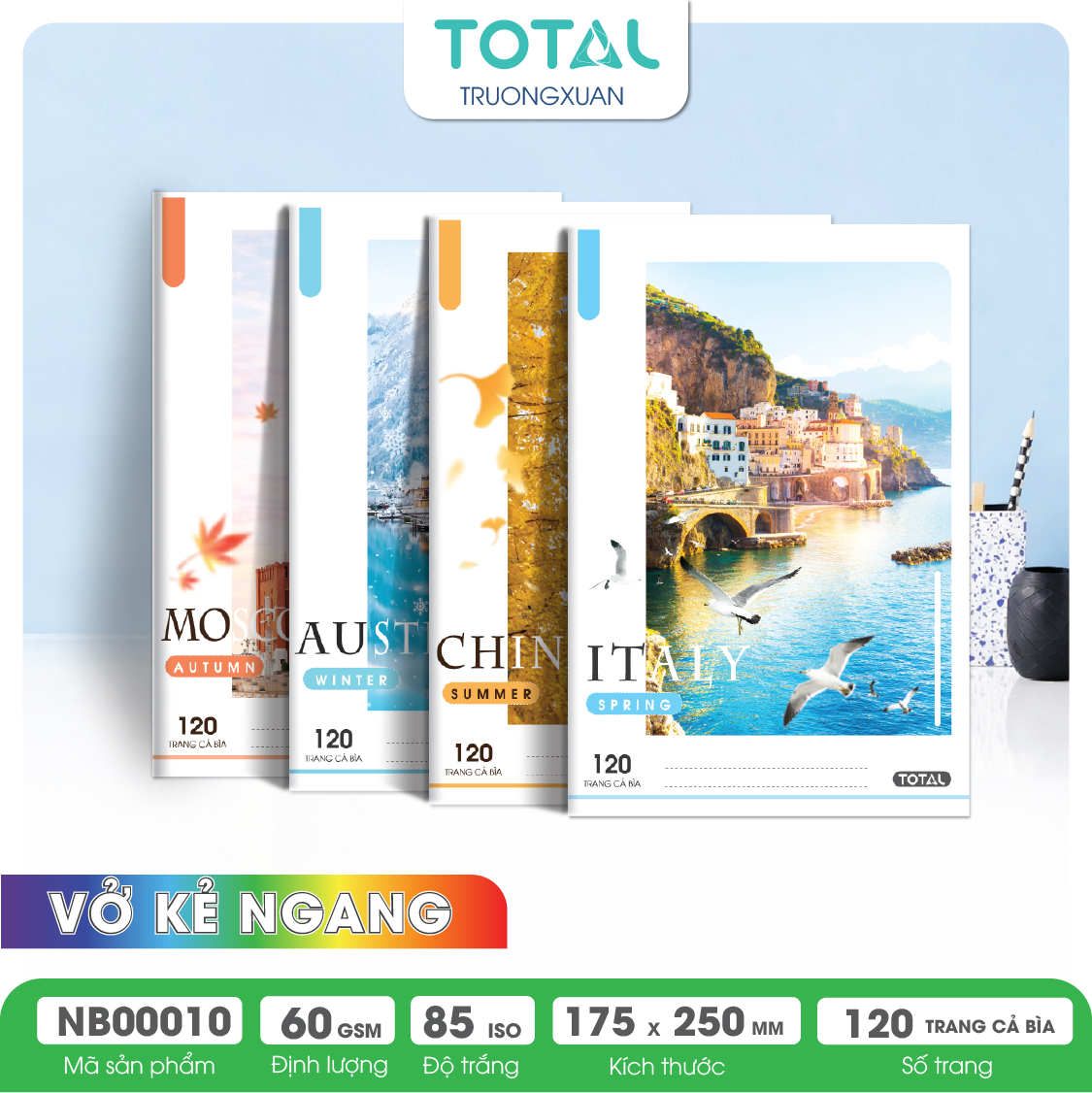 Vở kẻ ngang Total The Season Series 120 trang