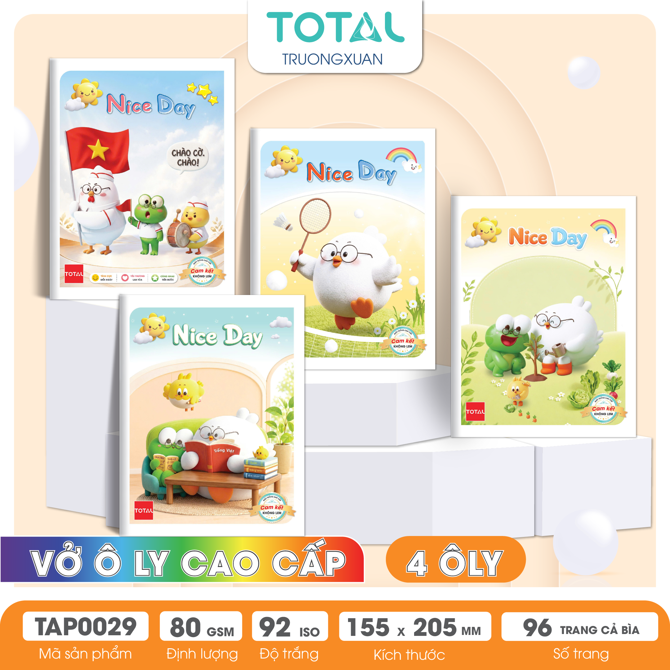 Tập vở oly Total NICE DAY 96 trang 4 ôly