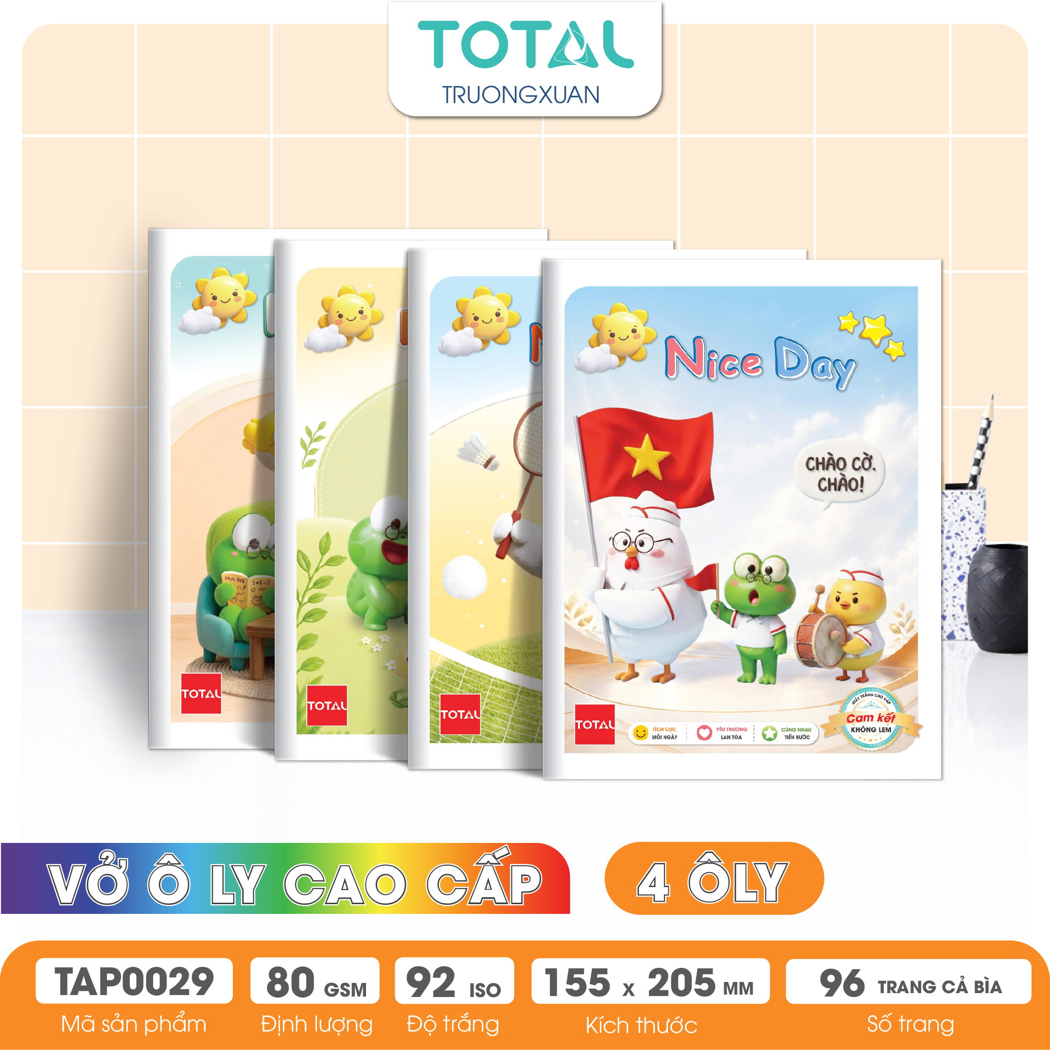 Tập vở oly Total NICE DAY 96 trang 4 ôly