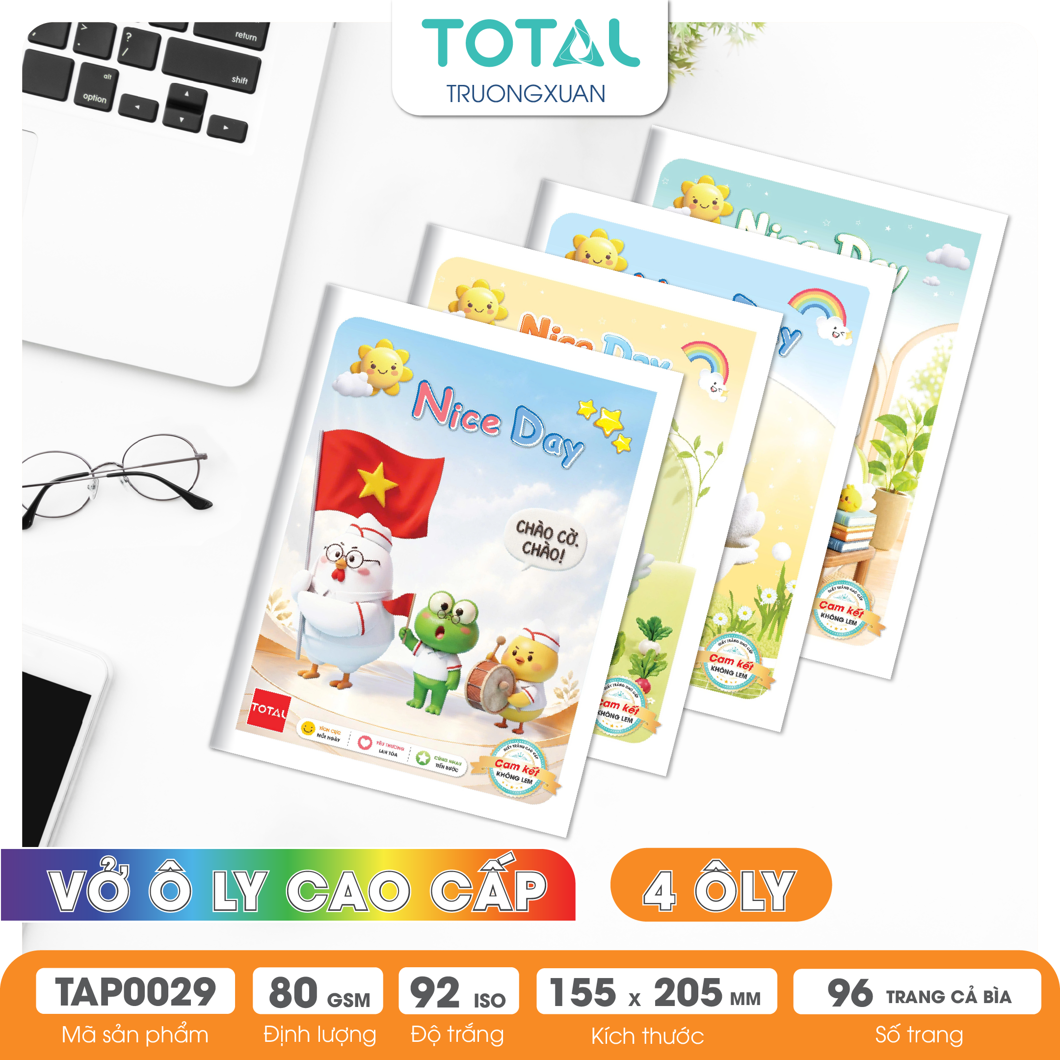 Tập vở oly Total NICE DAY 96 trang 4 ôly