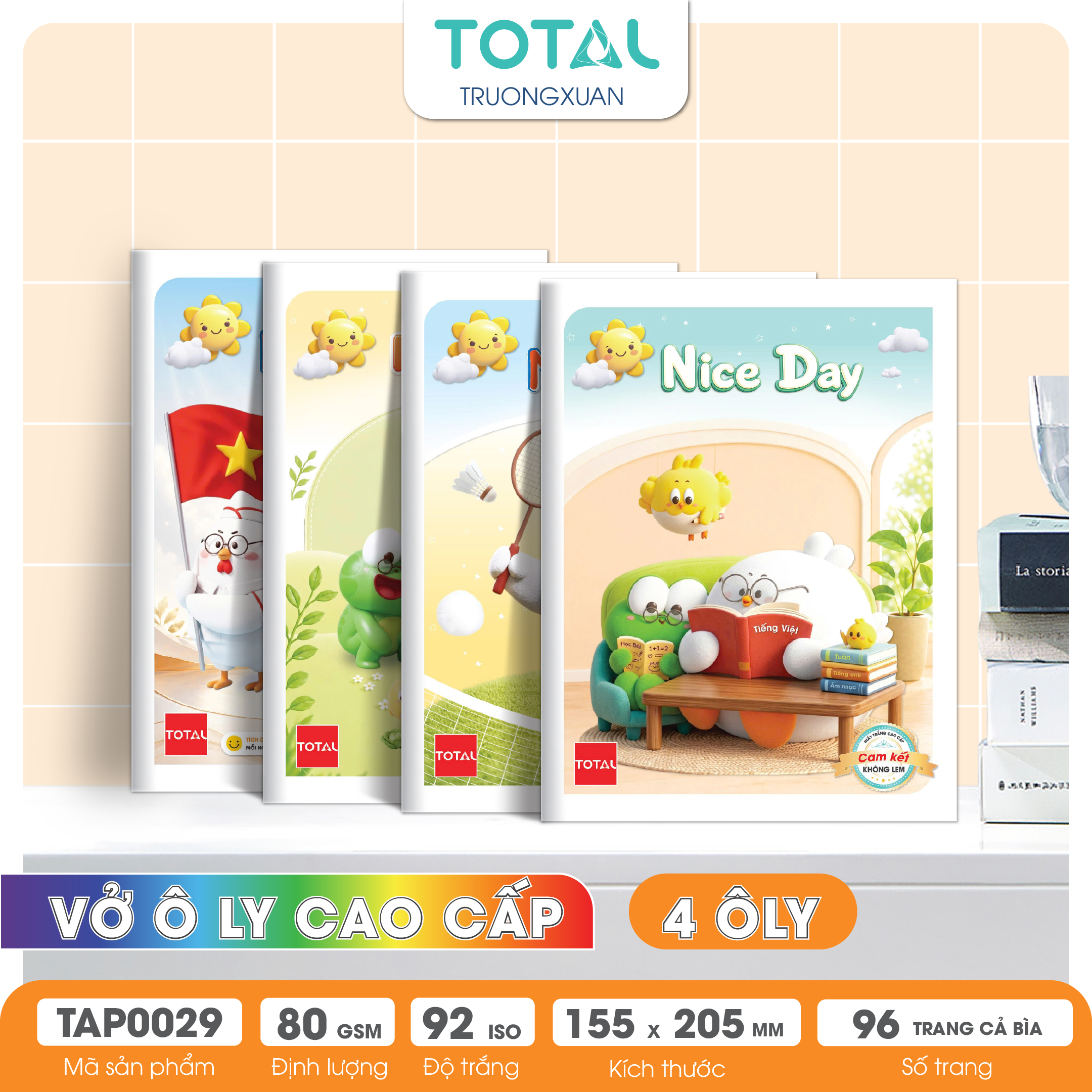 Tập vở oly Total NICE DAY 96 trang 4 ôly