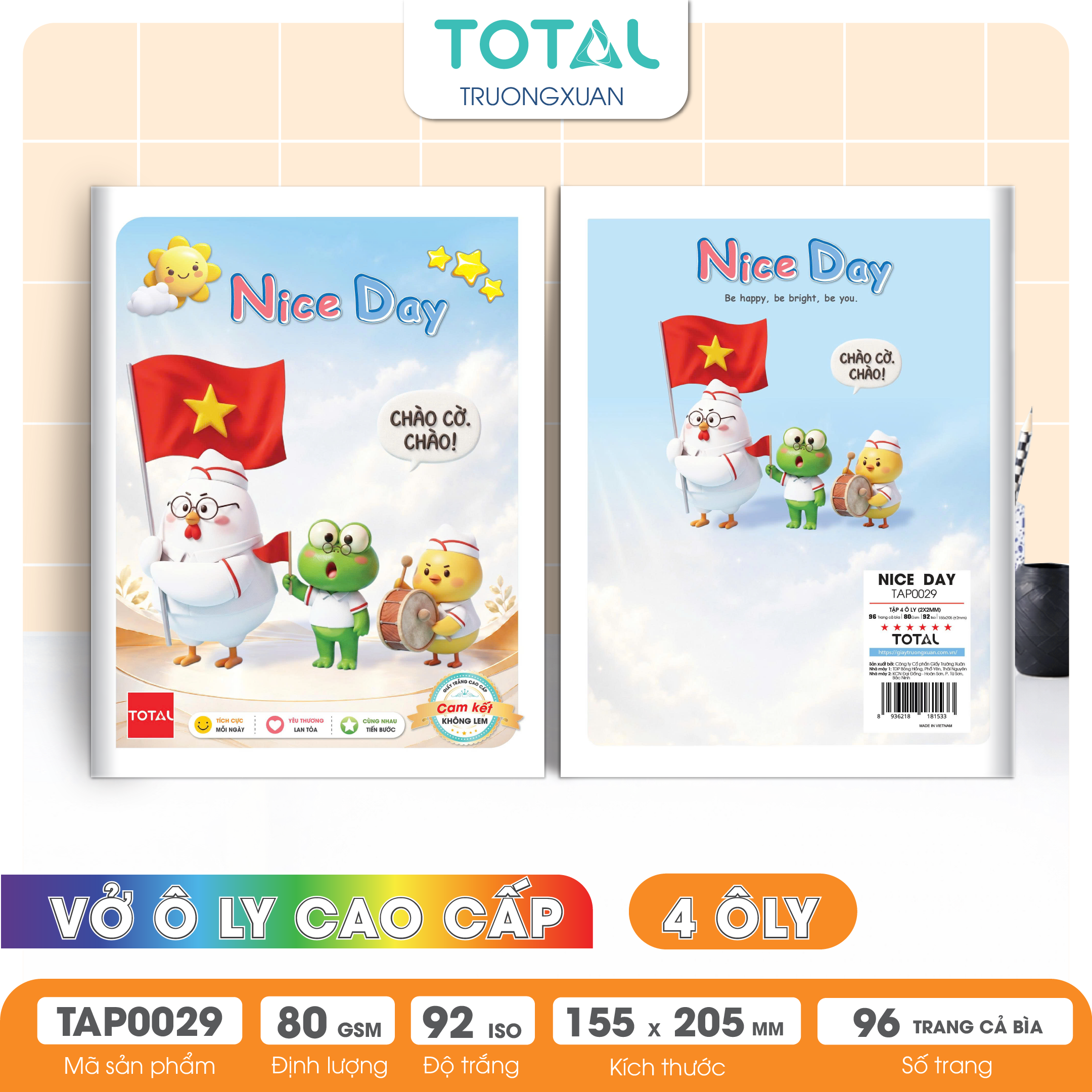 Tập vở oly Total NICE DAY 96 trang 4 ôly
