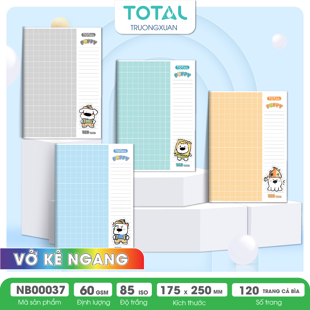 Vở kẻ ngang Total Puppy  120 trang