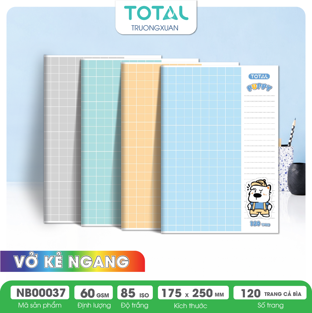 Vở kẻ ngang Total Puppy  120 trang
