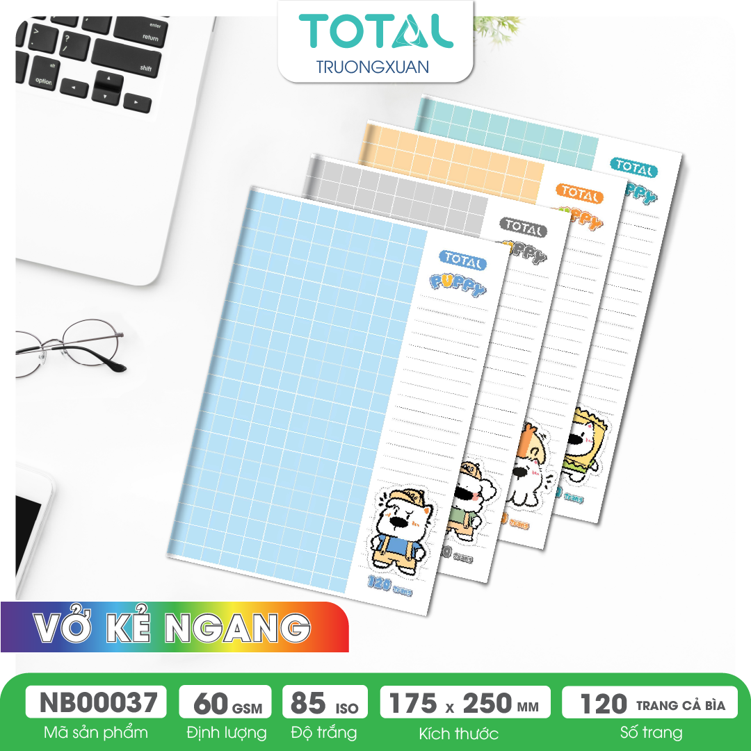 Vở kẻ ngang Total Puppy  120 trang