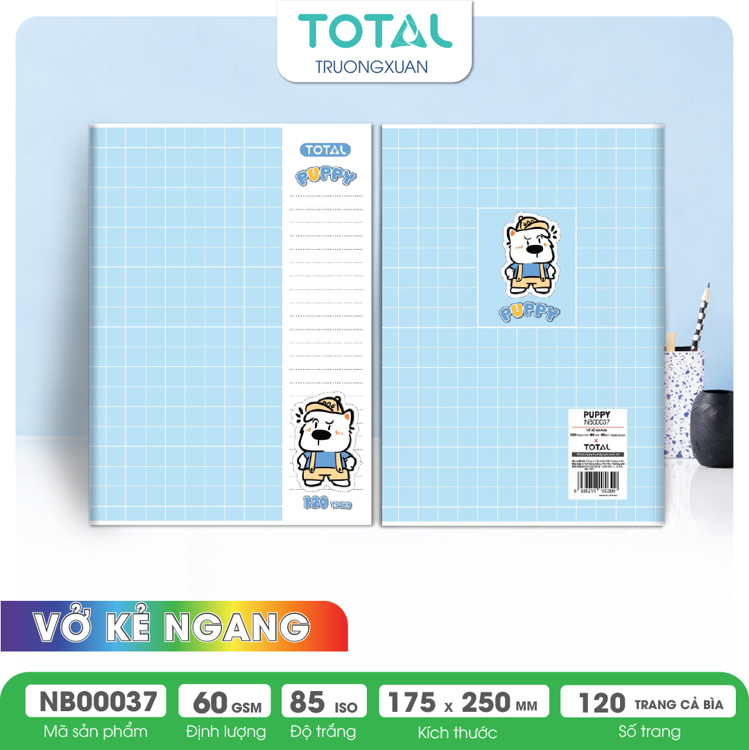 Vở kẻ ngang Total Puppy  120 trang