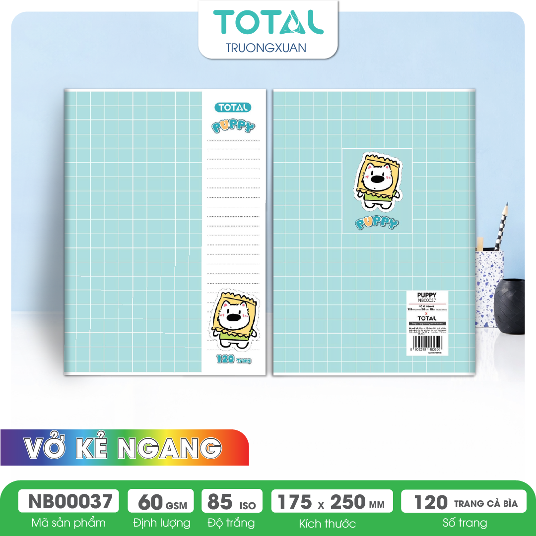 Vở kẻ ngang Total Puppy  120 trang