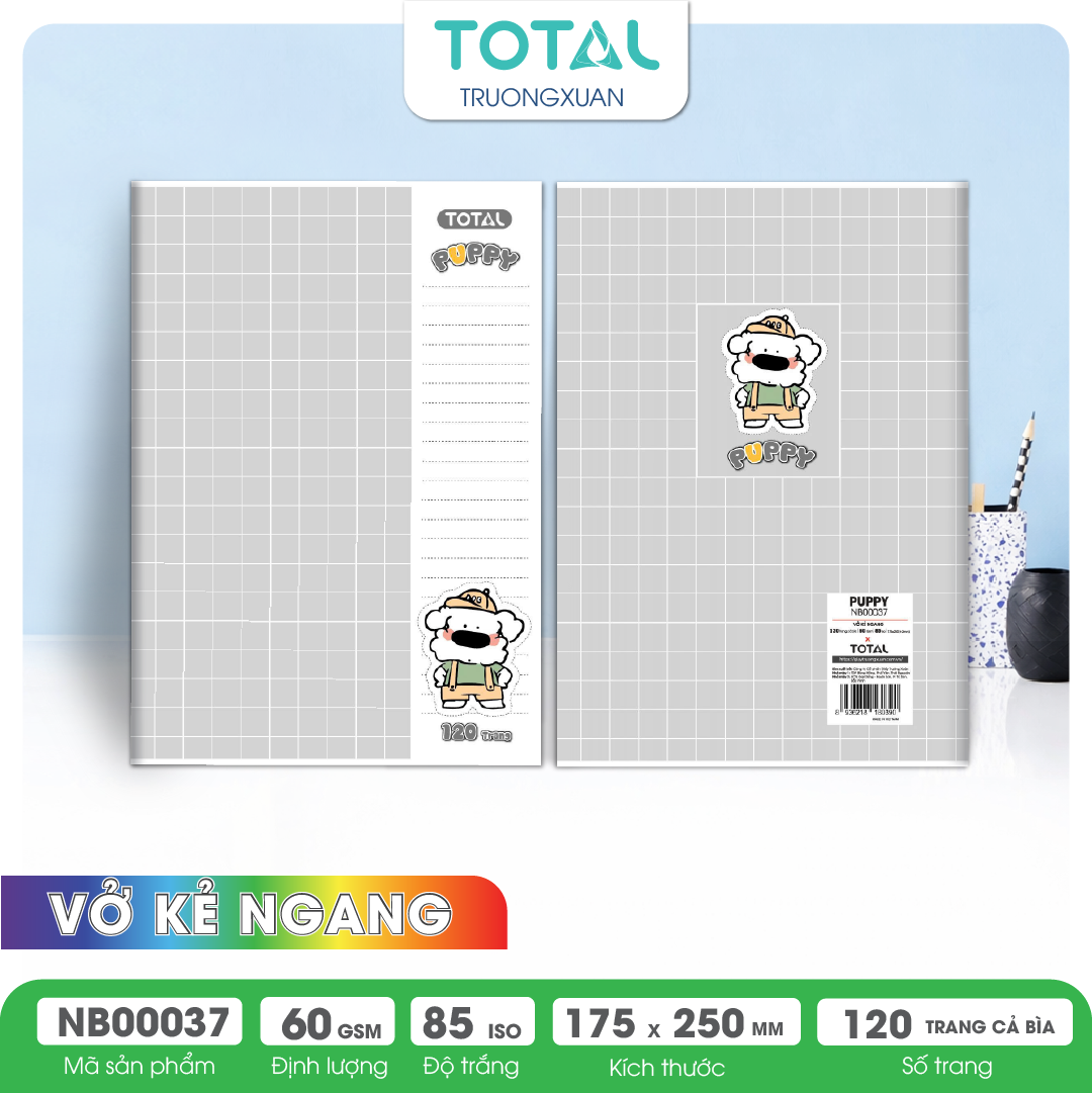 Vở kẻ ngang Total Puppy  120 trang