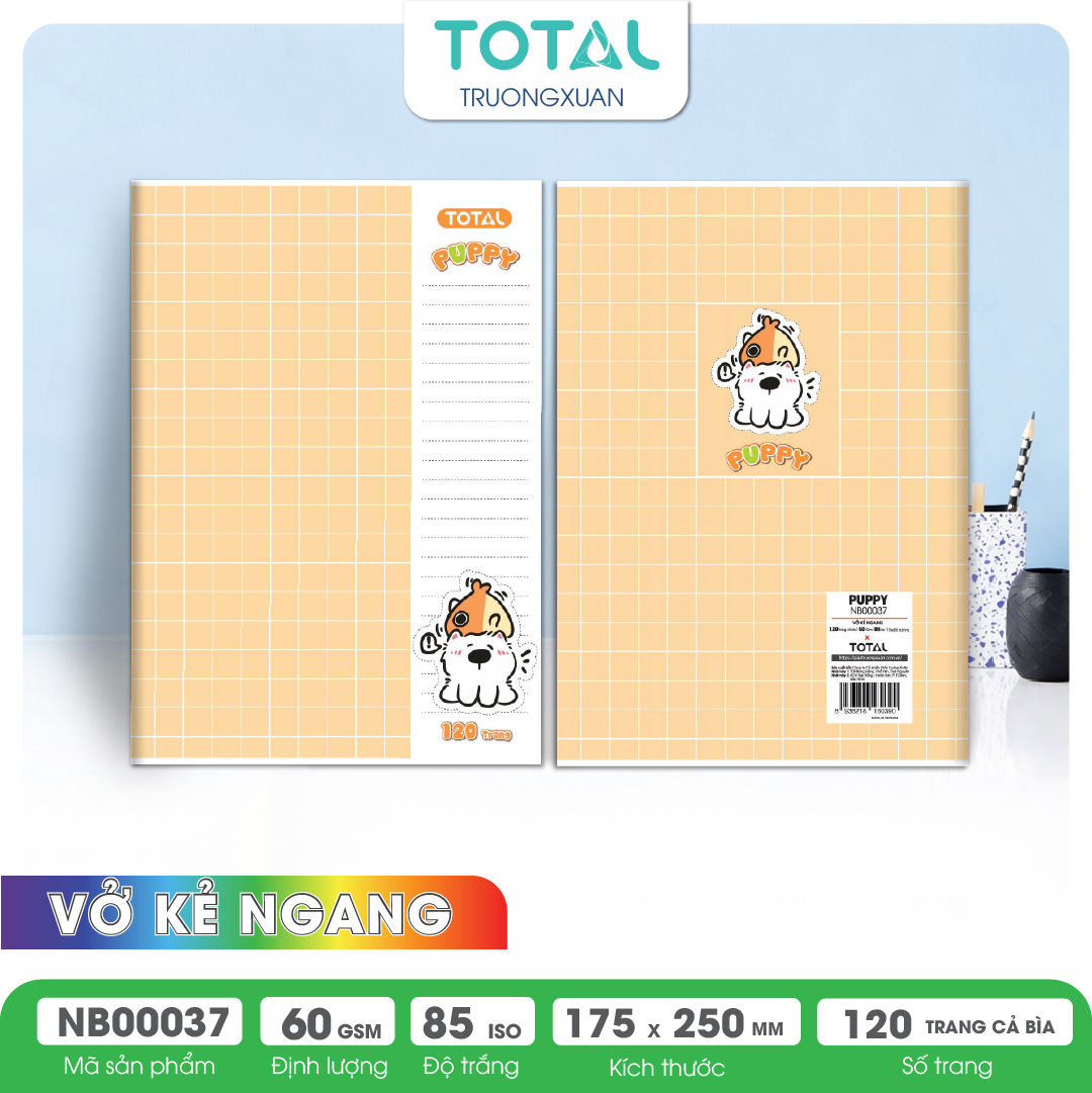 Vở kẻ ngang Total Puppy  120 trang