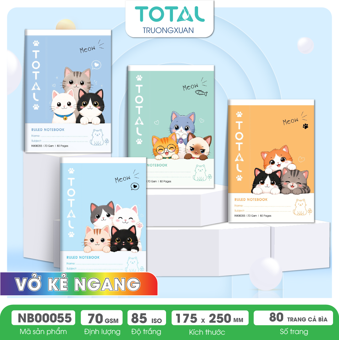 Vở kẻ ngang Cute Cats 80 trang
