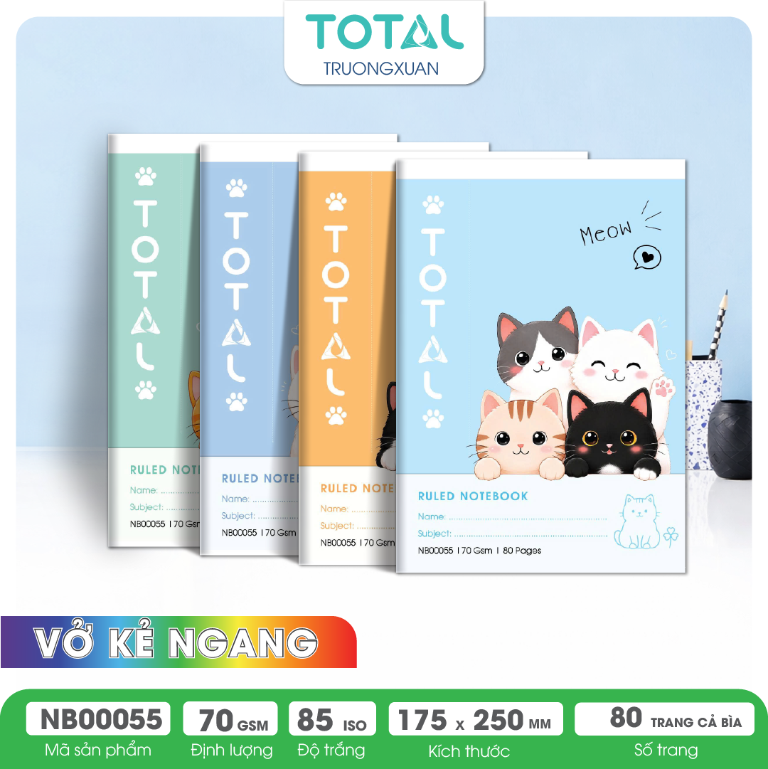 Vở kẻ ngang Cute Cats 80 trang