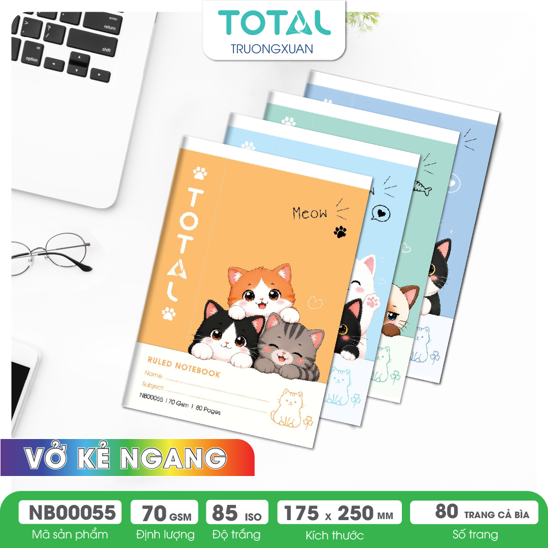 Vở kẻ ngang Cute Cats 80 trang