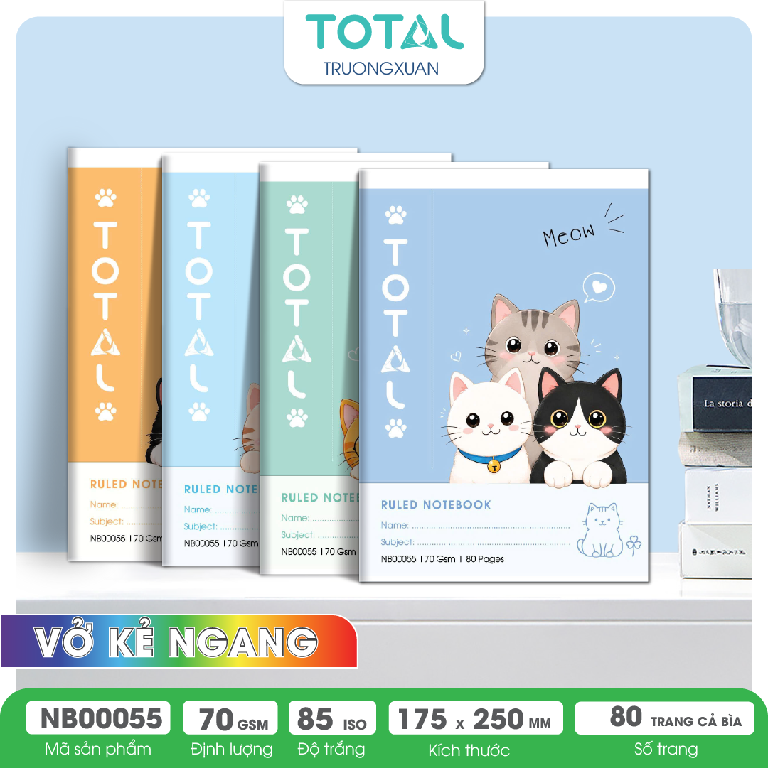 Vở kẻ ngang Cute Cats 80 trang