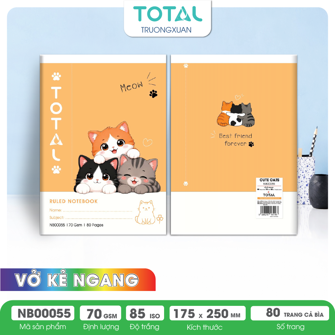 Vở kẻ ngang Cute Cats 80 trang