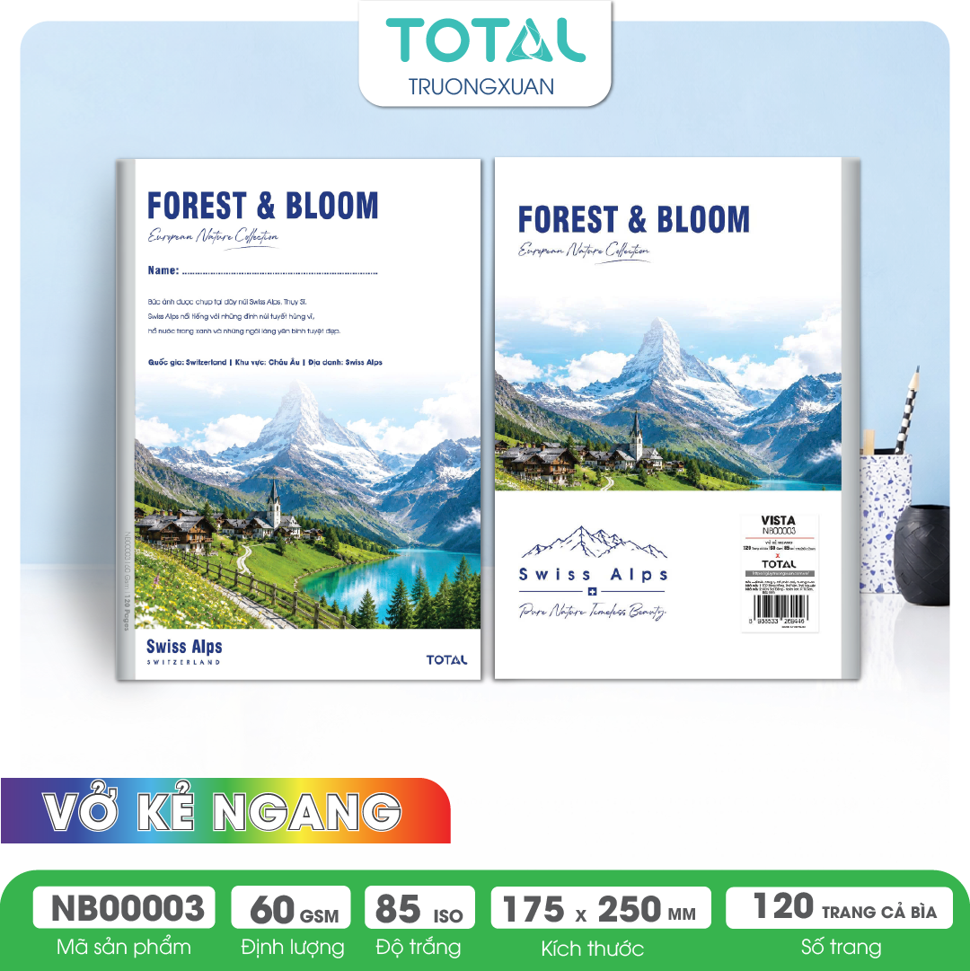 Vở kẻ ngang Total  Vista 120 trang