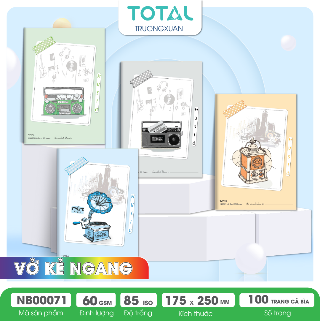 Vở kẻ ngang Total Music 100 trang