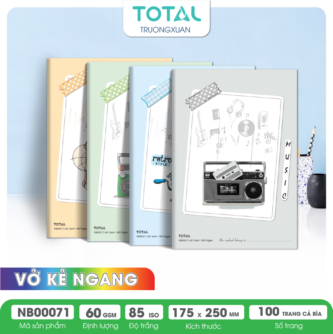 Vở kẻ ngang Total Music 100 trang