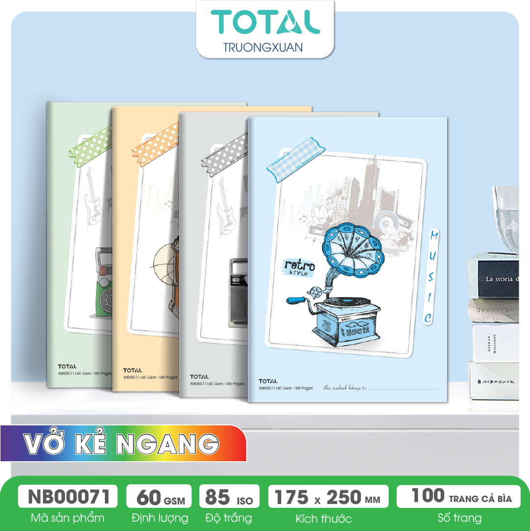 Vở kẻ ngang Total Music 100 trang