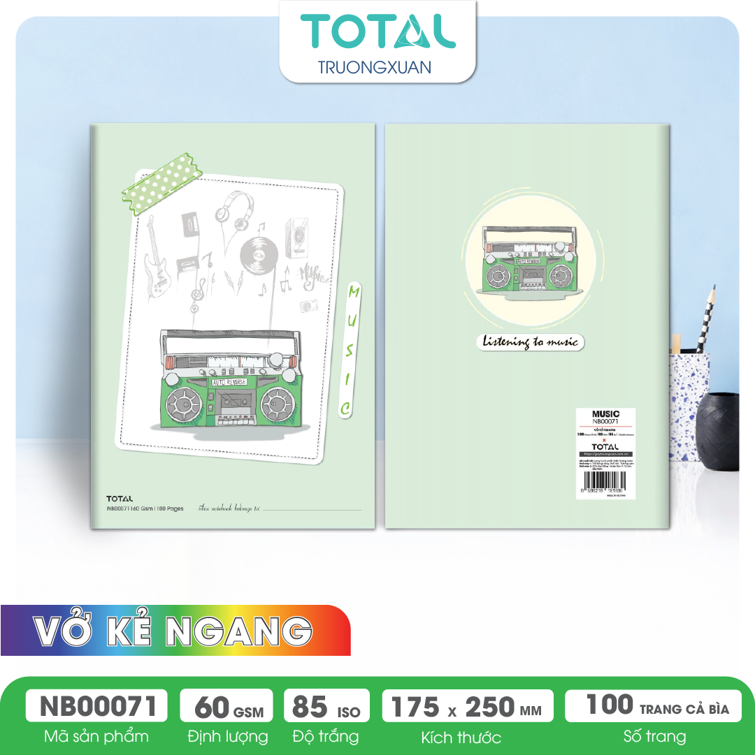 Vở kẻ ngang Total Music 100 trang