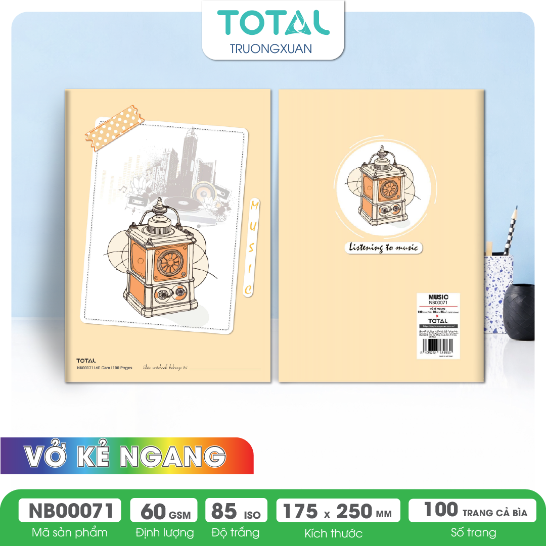 Vở kẻ ngang Total Music 100 trang