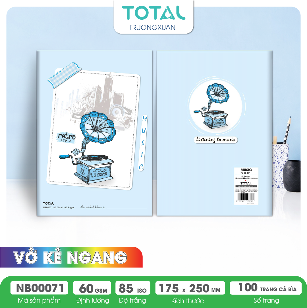 Vở kẻ ngang Total Music 100 trang