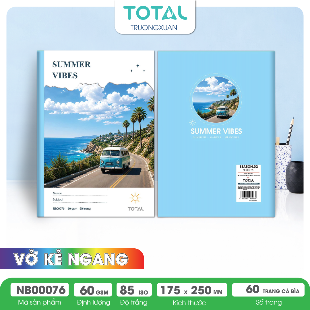 Vở kẻ ngang Total Season.02 60 trang