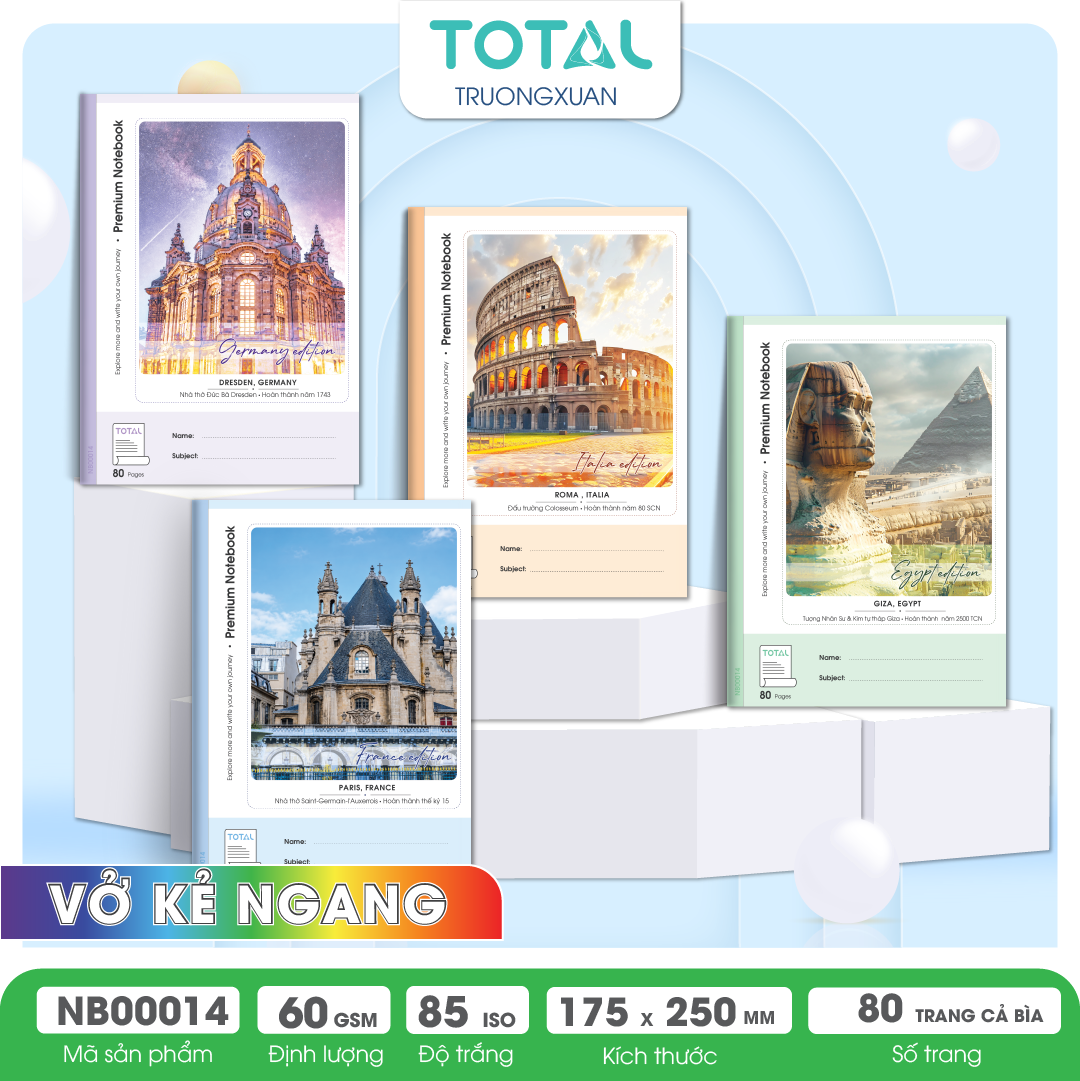 Vở kẻ ngang Total The Country Series 80 trang
