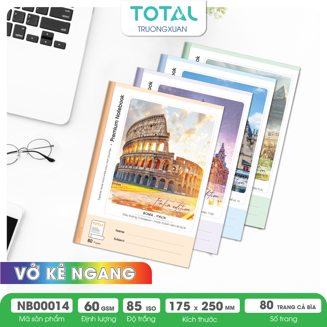 Vở kẻ ngang Total The Country Series 80 trang