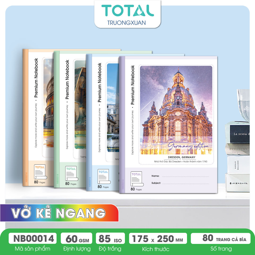 Vở kẻ ngang Total The Country Series 80 trang