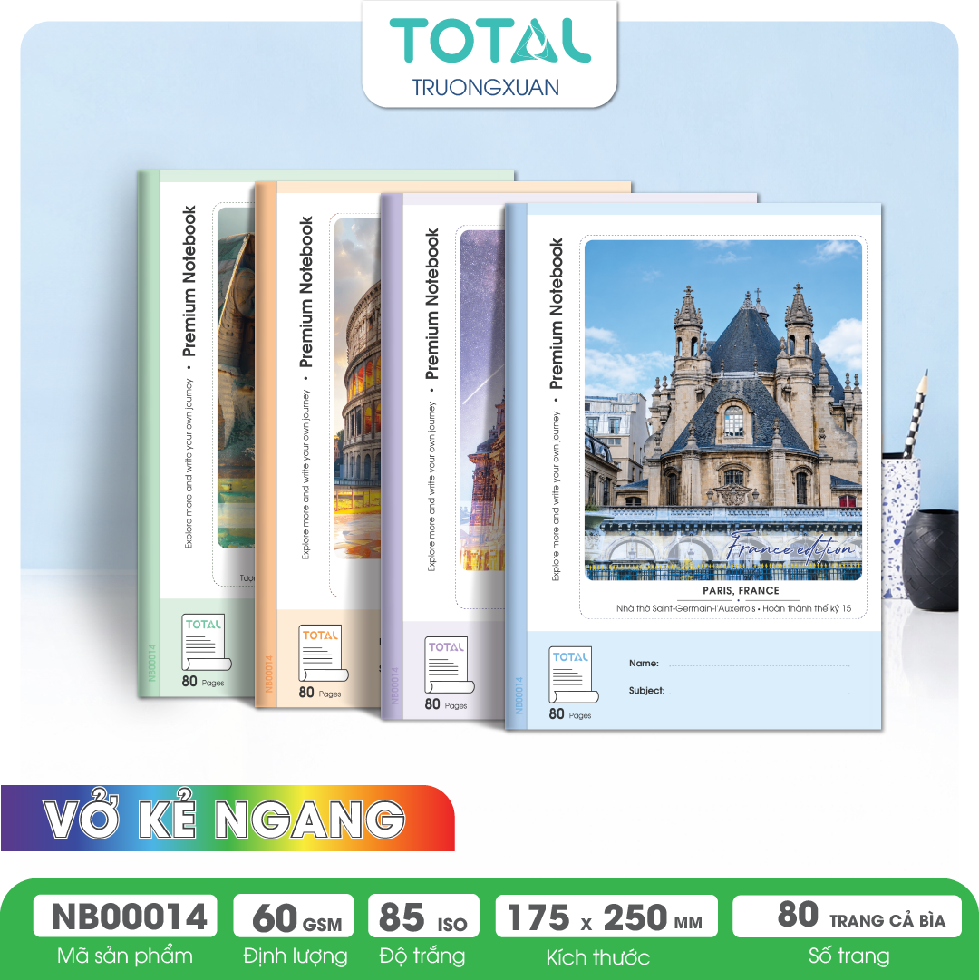 Vở kẻ ngang Total The Country Series 80 trang