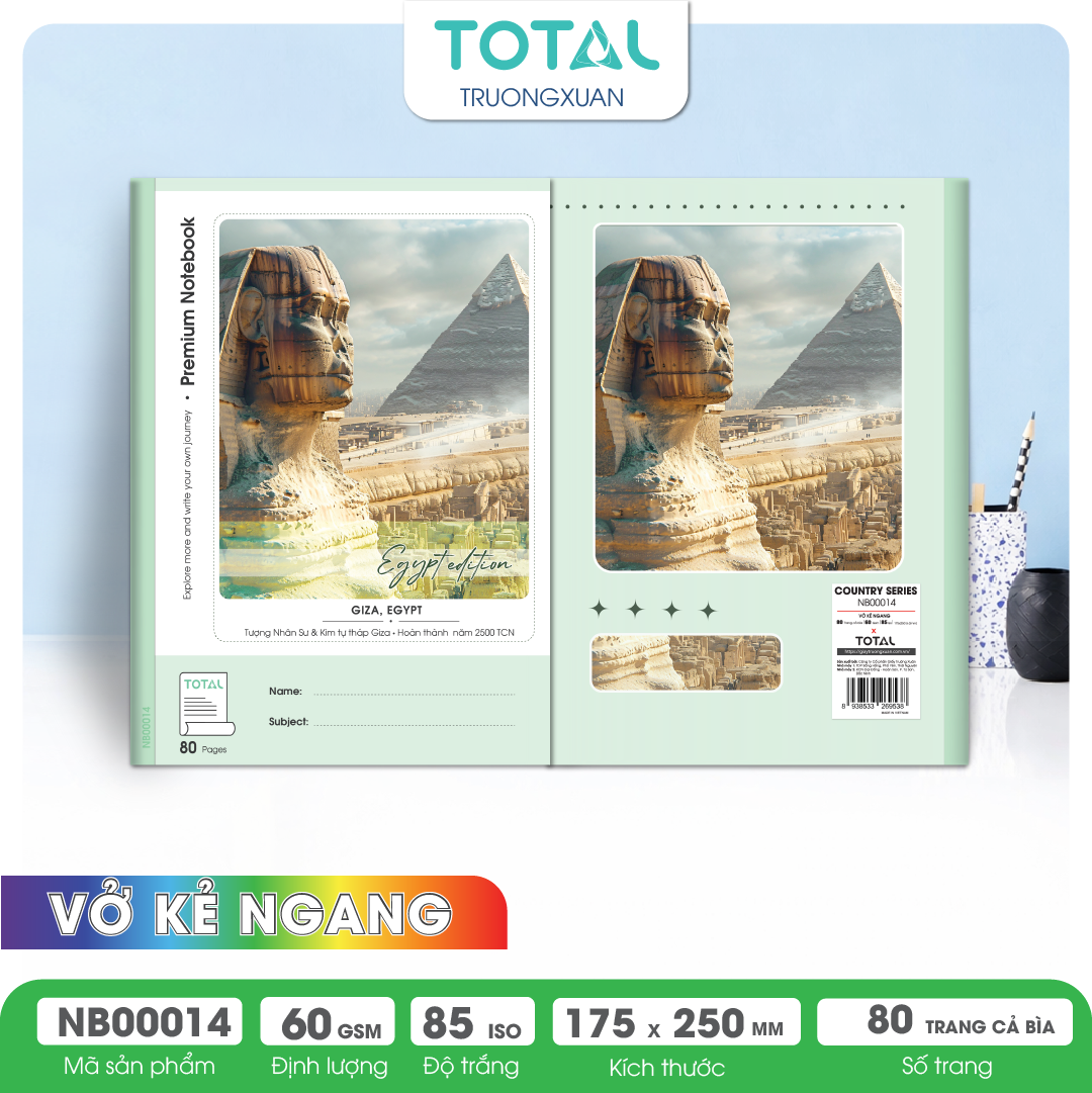Vở kẻ ngang Total The Country Series 80 trang