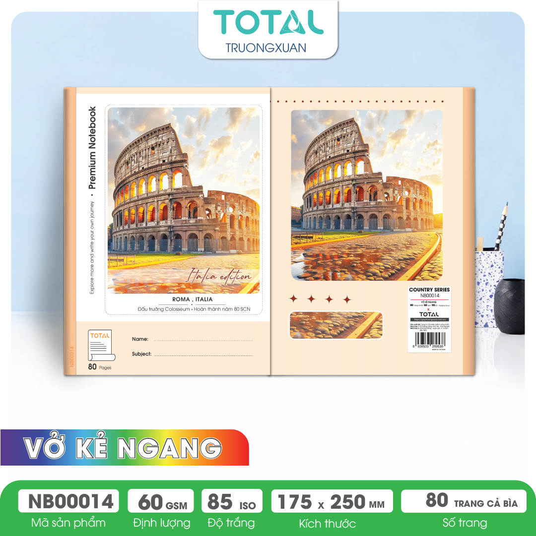 Vở kẻ ngang Total The Country Series 80 trang