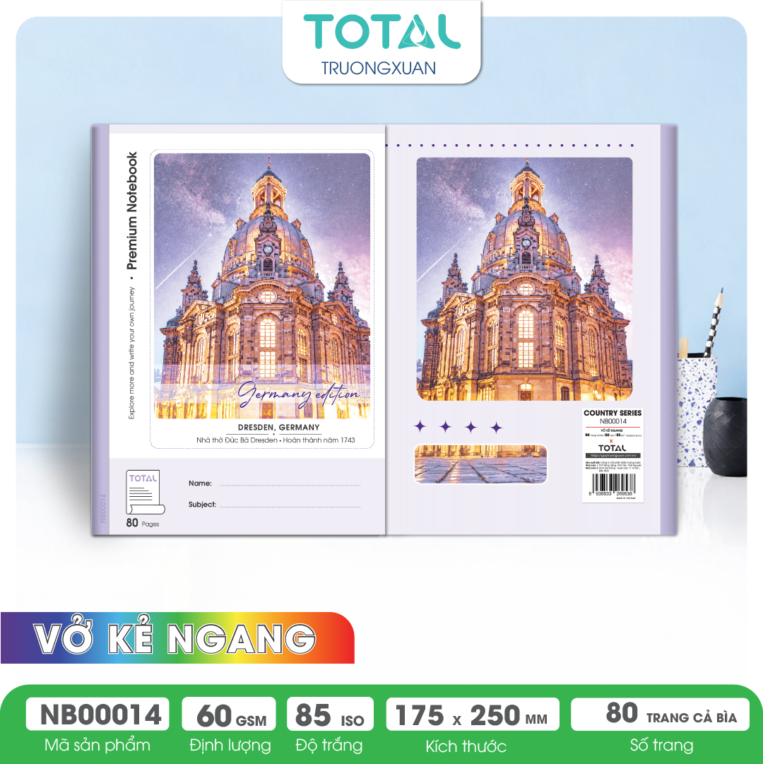 Vở kẻ ngang Total The Country Series 80 trang