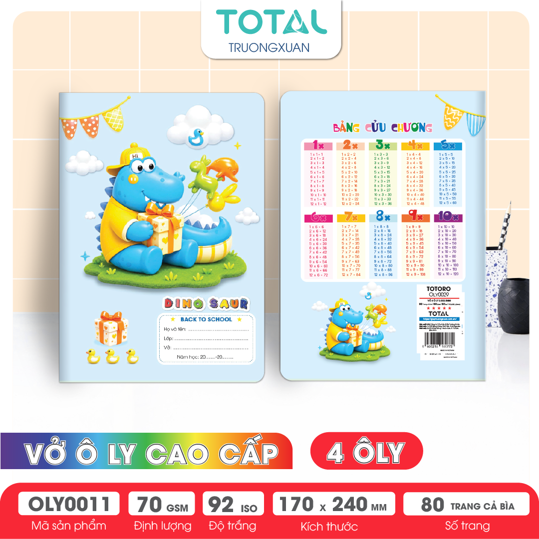 Vở oly Total Dino 80 trang 4 ôly