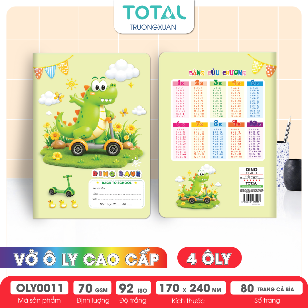 Vở oly Total Dino 80 trang 4 ôly