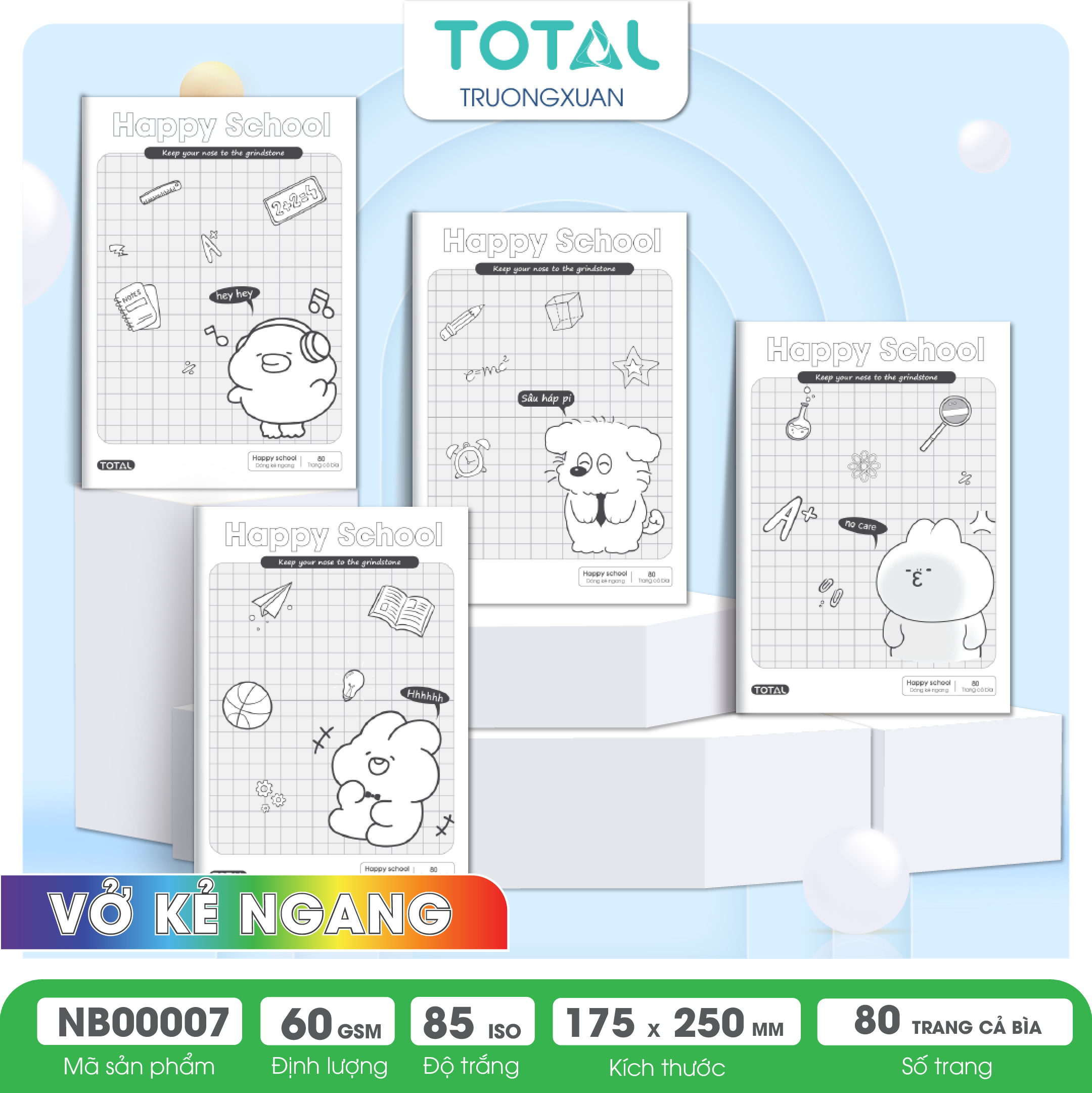 Vở kẻ ngang Total Happy School 80 trang