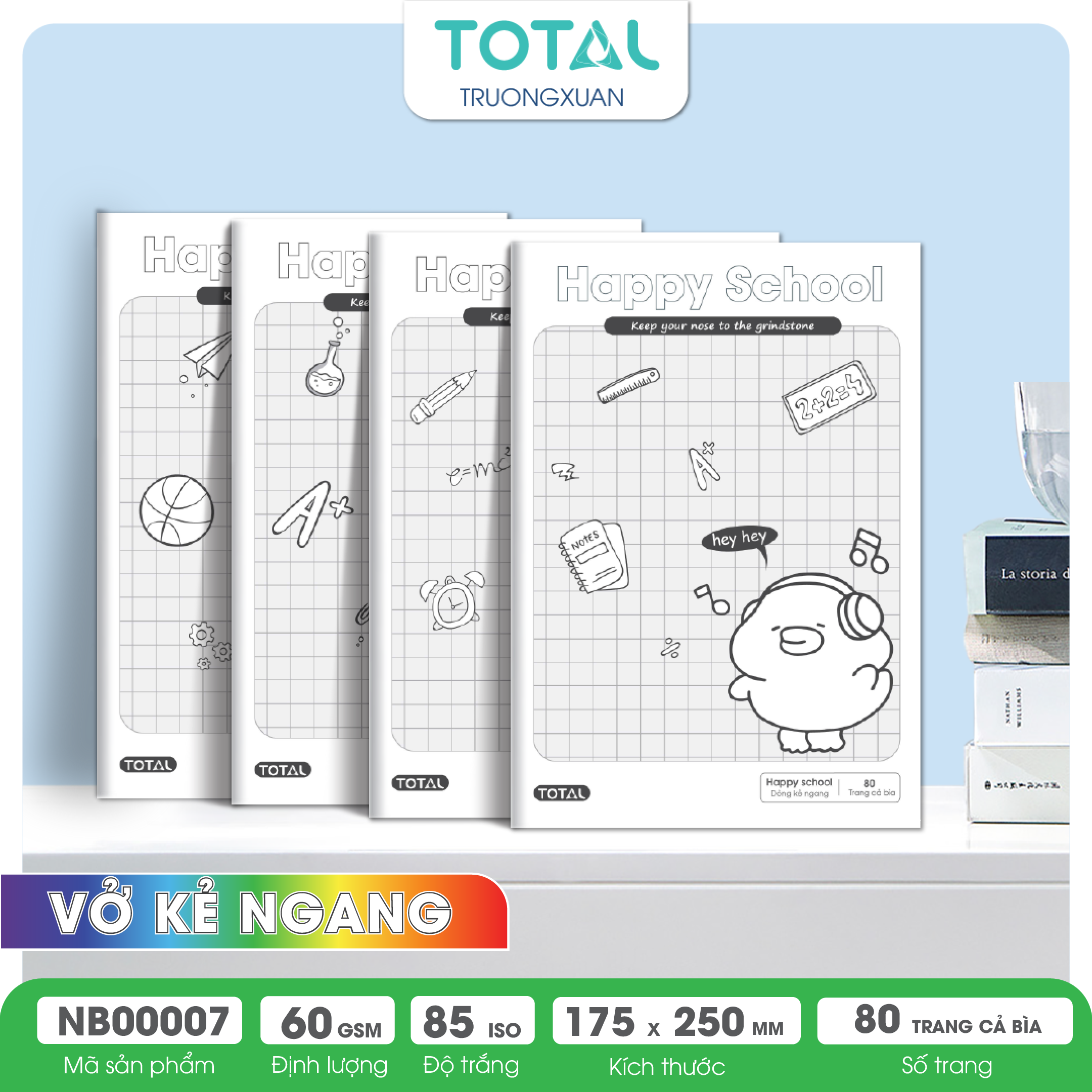 Vở kẻ ngang Total Happy School 80 trang