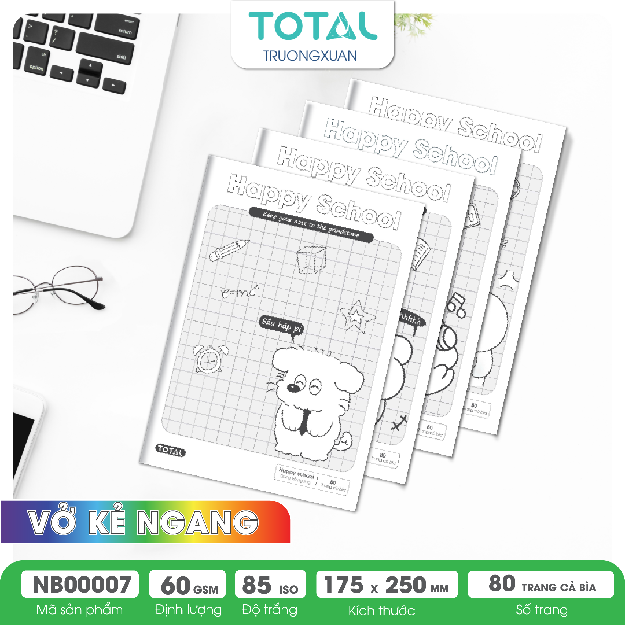 Vở kẻ ngang Total Happy School 80 trang