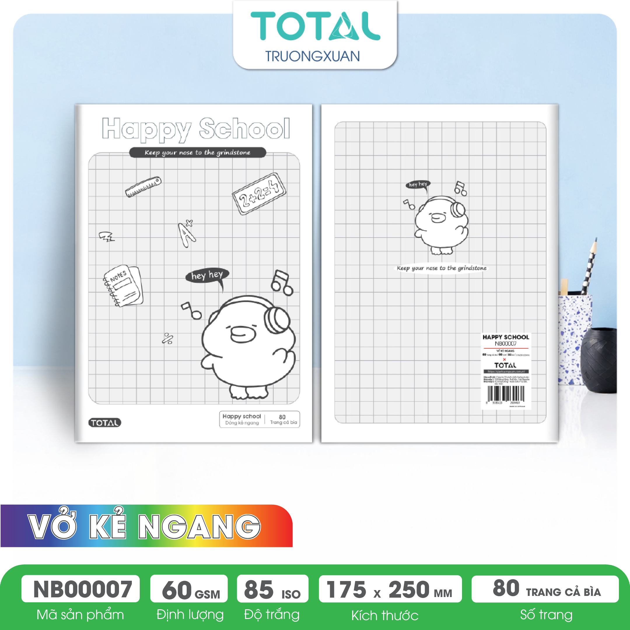 Vở kẻ ngang Total Happy School 80 trang