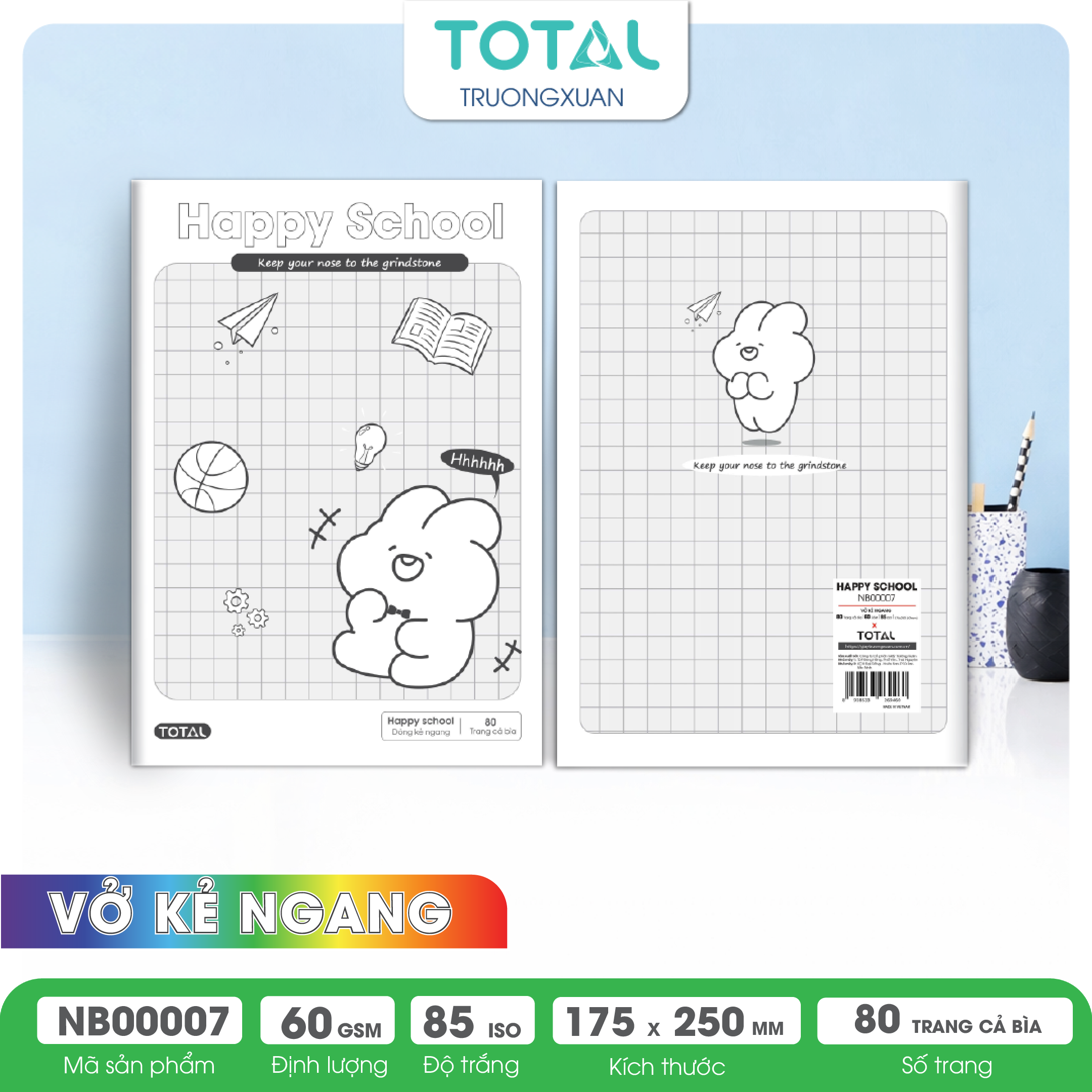 Vở kẻ ngang Total Happy School 80 trang